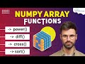 Creating Numpy Arrays Using (power, diff, cross, and sort) Complete Numpy Tutorial 💯