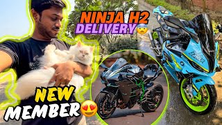 Hamara New Family Member 🤩 and Kawasaki Ninja H2 ki Delivery 😱