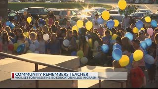 Community holds vigil for Palestine teacher killed by wrong-way driver