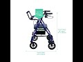 Aluminum 2-in-1 Rollator/Transport, Blue, 8 Inches Casters #2in1rollator