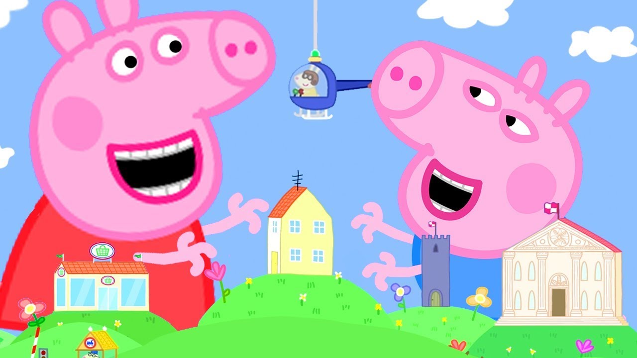 Giant Peppa Pig At The Tiny Land - YouTube