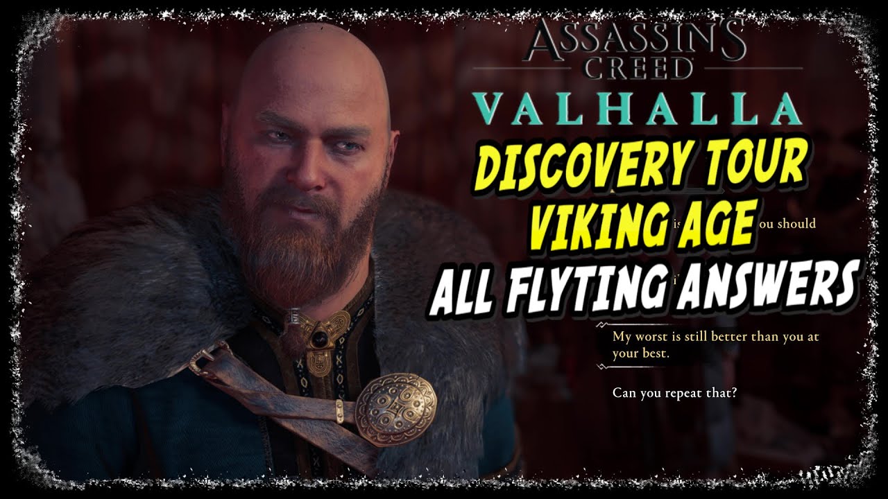 Assassin's Creed Valhalla Discovery Tour All Flyting Answers - YouTube