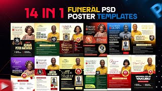 14-in-1 Complete Funeral PSD Template Pack – Create Professional Funeral Posters in Minutes