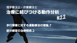 【動作分析】治療に結びつける動作分析 #22 歩行障害に対する運動療法の理論.7 部分練習の治療戦術.2