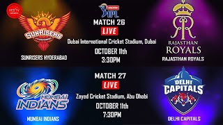CRICKET LIVE | IPL 2020 - SRH VS RR | 26TH IPL MATCH | @ DUBAII | YES TV SPORTS LIVE