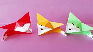 알록달록 귀여운 색종이 흰꼬리 붉은여우 만들기 (Origami fox) / 보노보노삐 / 종이접기 쉬운것