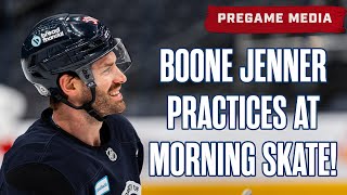 BOONE JENNER PRACTICES WITH TEAM AT MORNING SKATE  🤩