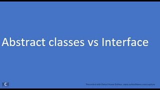 Interface in Java Urdu Interfaces vs Abstract Classes