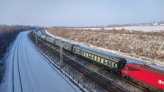 China railway:Passenger train K704 near Taolaizhao station 哈尔滨西-青岛北K704次接近陶赖昭站