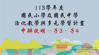 113學年度活化計畫—子3子4申辦說明