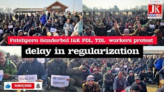 Fatehpora #Ganderbal| J\u0026K PDL, TDL  workers #protest for delay in #regularization