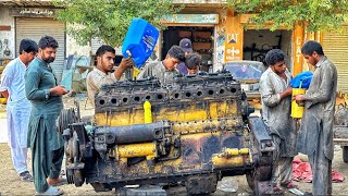 Rebuilding Full Size Cat diesel Engine  || Local mechanics did a great job in a short time ||