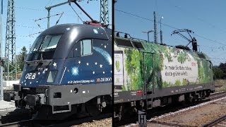 Werbeloks und -railjet 2015 in Freilassing: GreenPoints, Licht ins Dunkel, Ski Austria [60fps]