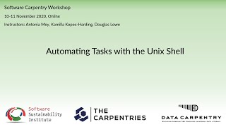 Python Software Carpentry workshop 10-11 Nov 2020 - Automating Tasks with the Unix Shell