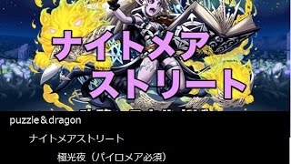 puzzle＆dragon　パズドラ　ナイトメアストリート　極光夜（パイロメア必須）  （クリシュナPT）