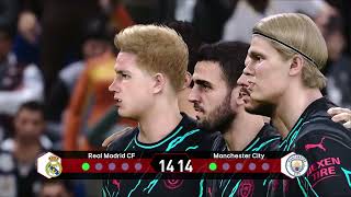 🔴𝐋𝐈𝐕𝐄 |PENALTY | Real Madrid VS Manchester City | UEFA Champions League, | Gamre play PES