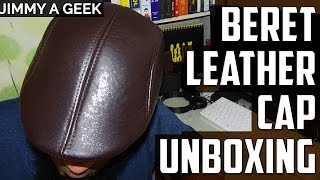 Cabbie Beret Brown Leather Cap Unboxing \u0026 Review - eBay