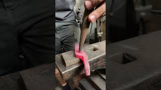 How I punch a clean hole in metal #anvil #blacksmith #forging #shorts #blacksmithing #forged #asmr