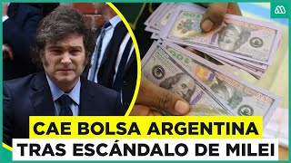 Cae bolsa argentina por escándalo de Milei y criptomoneda