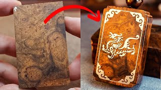Desert Ironwood Wood Carving Inlaid with Silver (QILIN | DING)