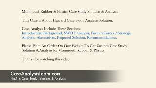 Monmouth Rubber & Plastics Case Study Solution & Analysis