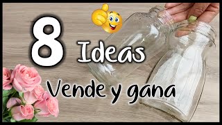 8 IDEAS CON FRASCOS DE VIDRIO PARA VENDER - Manualidades con frascos - Crafts with glass jars