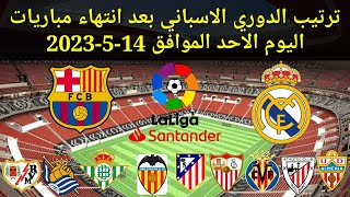ترتيب الدوري الاسباني بعد انتهاء مباريات اليوم الأحد الموافق 14-5-2023