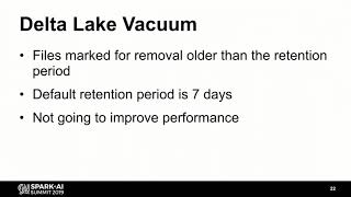 Optimizing Delta Parquet Data Lakes for Apache Spark - Matthew Powers (Prognos)