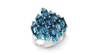 Colleen Lopez 7.5ct London Blue Topaz   Apatite Ring