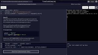 FreeCodeCamp - Python Project - Step 15 of 25 - Caesar Cipher