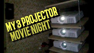 169 inch Home Theater 3 stack projector Setup