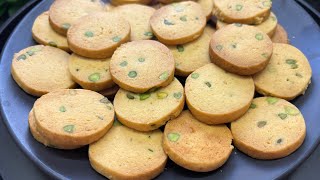 Bakery Style Pista Biscuits बिना अंडे के पिस्ता बिस्किट सिर्फ 20 मिनट में!