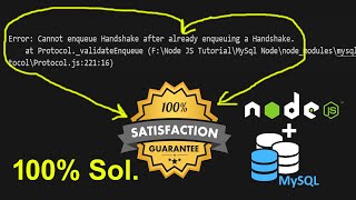 Error: Cannot enqueue Handshake after already enqueuing a Handshake.