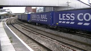 DRS 66423 speeds past Newport on Tesco train