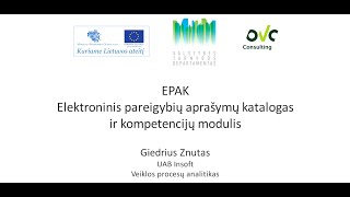 Elektroninis pareigybių aprašymų katalogas ir kompetencijų modulis