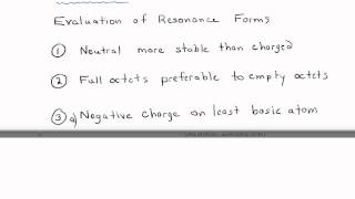Evaluating Resonance Structures (6) Summary