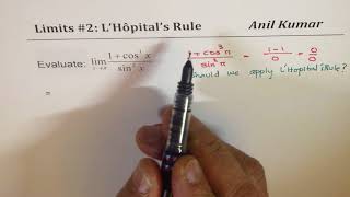IMPORTANT Limits Trig Functions L'Hopital's Rule May be Applied