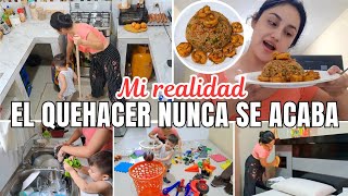 MI REALIDAD COMO MAMÁ Y AMA DE CASA CON 24 AÑOS 😱 limpieza diaria ✅️ preparando comida 🍛