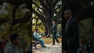 Obama goes to the child sitting on the  bench #stories #storytime