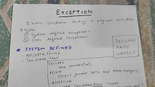 EXCEPTIONS IN PL SQL || MASTER IN PL SQL