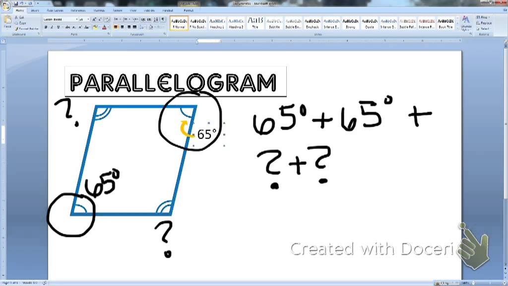 Finding Missing Angles In A Quadrilateral - YouTube