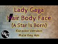 Lady Gaga - Hair Body Face Karaoke Instrumental Lyrics Cover Male Key Am
