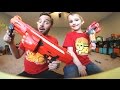 Father & Son / TINY NERF GUN -VS- BIG NERF GUN!