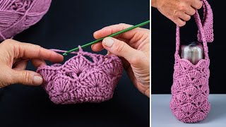 Easy crochet bottle bag or phone bag - step by step tutorial! Miarti🧶