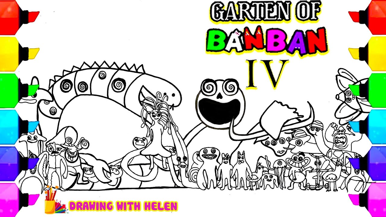 Garten Of BanBan 4 Coloring Pages / Coloring All New Bosses + Ending ...