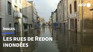 Crue de la Vilaine : les rues de Redon inondées | AFP Images