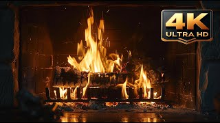 🔥 Cozy Fireplace 4K (12 HOURS). Fireplace with Crackling Fire Sounds. Fireplace Burning 4K part145