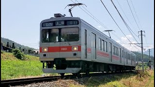 寺下農道踏切-寺下踏切10:44通過「別所線1000系(1001編成+1101編成)赤帯 上田行き」