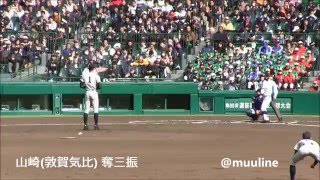 【注目投手】 山崎颯一郎・敦賀気比 奪三振シーン 2016センバツ高校野球 甲子園 vs青森山田高校