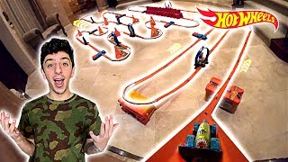 BUILDING THE WORLD’S BIGGEST HOT WHEELS TRACK!! (1,000 FT)